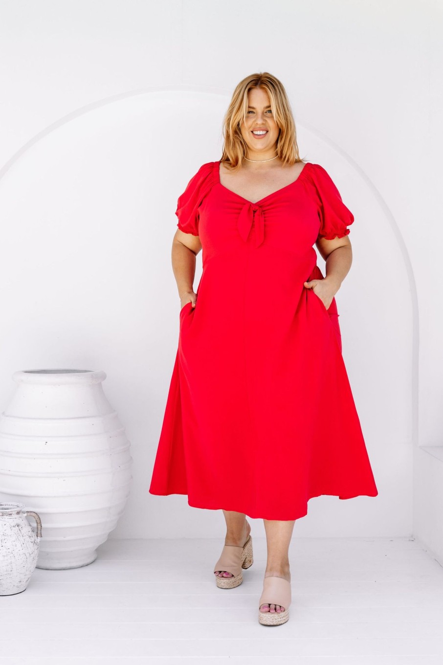 Dresses Proud Poppy Clothing | Colette Midi Dress In Red