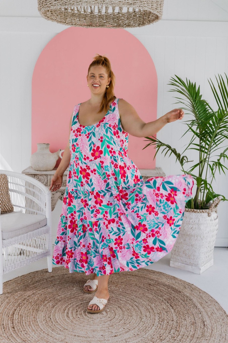 Dresses Proud Poppy Clothing | Ronnie Dress In Festive Floral By Kasey Rainbow