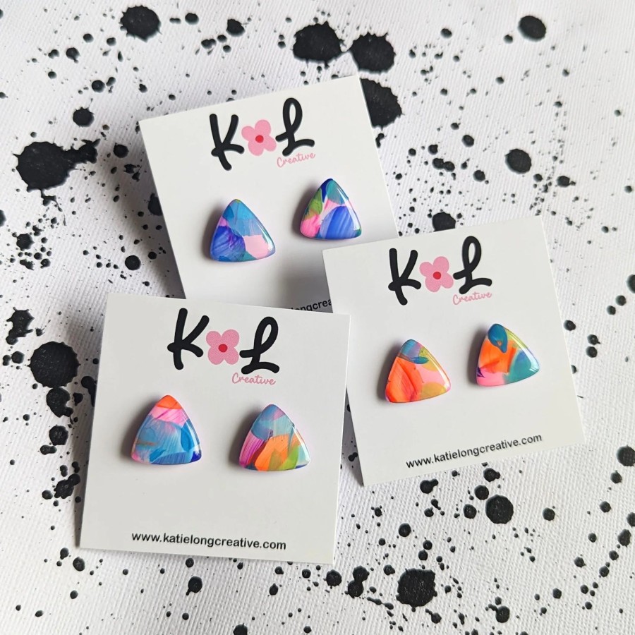 Accessories Proud Poppy Clothing Earrings | Paint By Numbers Small Gem Studs By Katie Long Creative