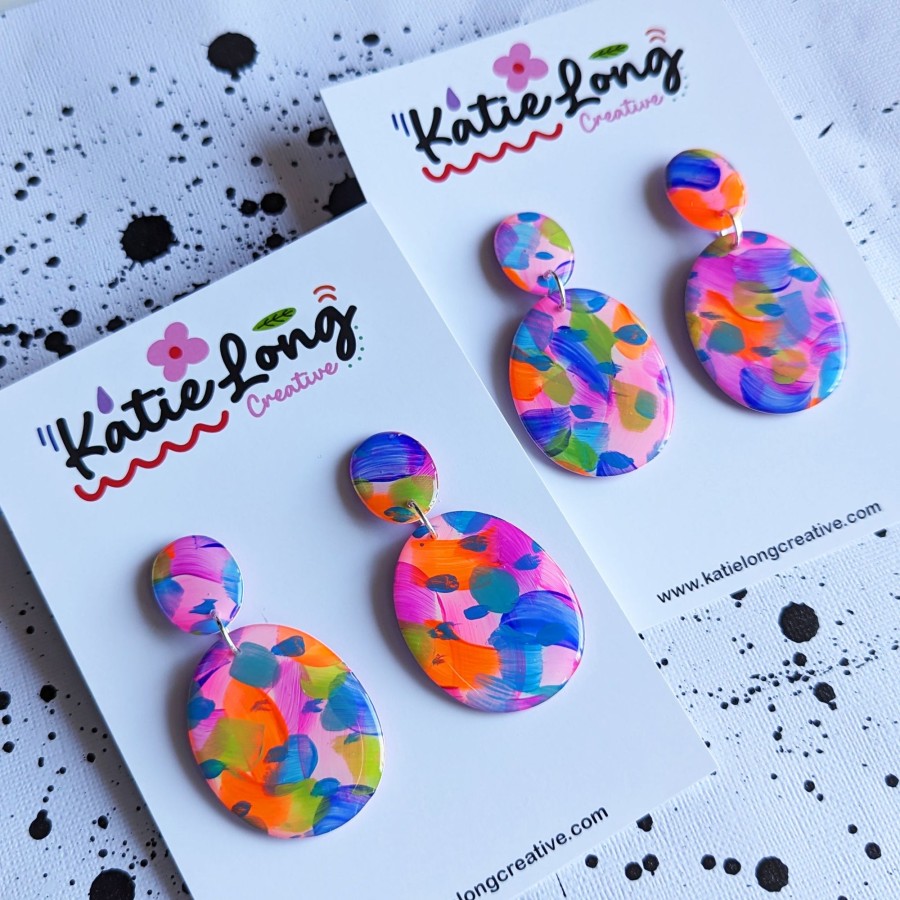 Accessories Proud Poppy Clothing Earrings | Paint By Numbers Dangles By Katie Long Creative