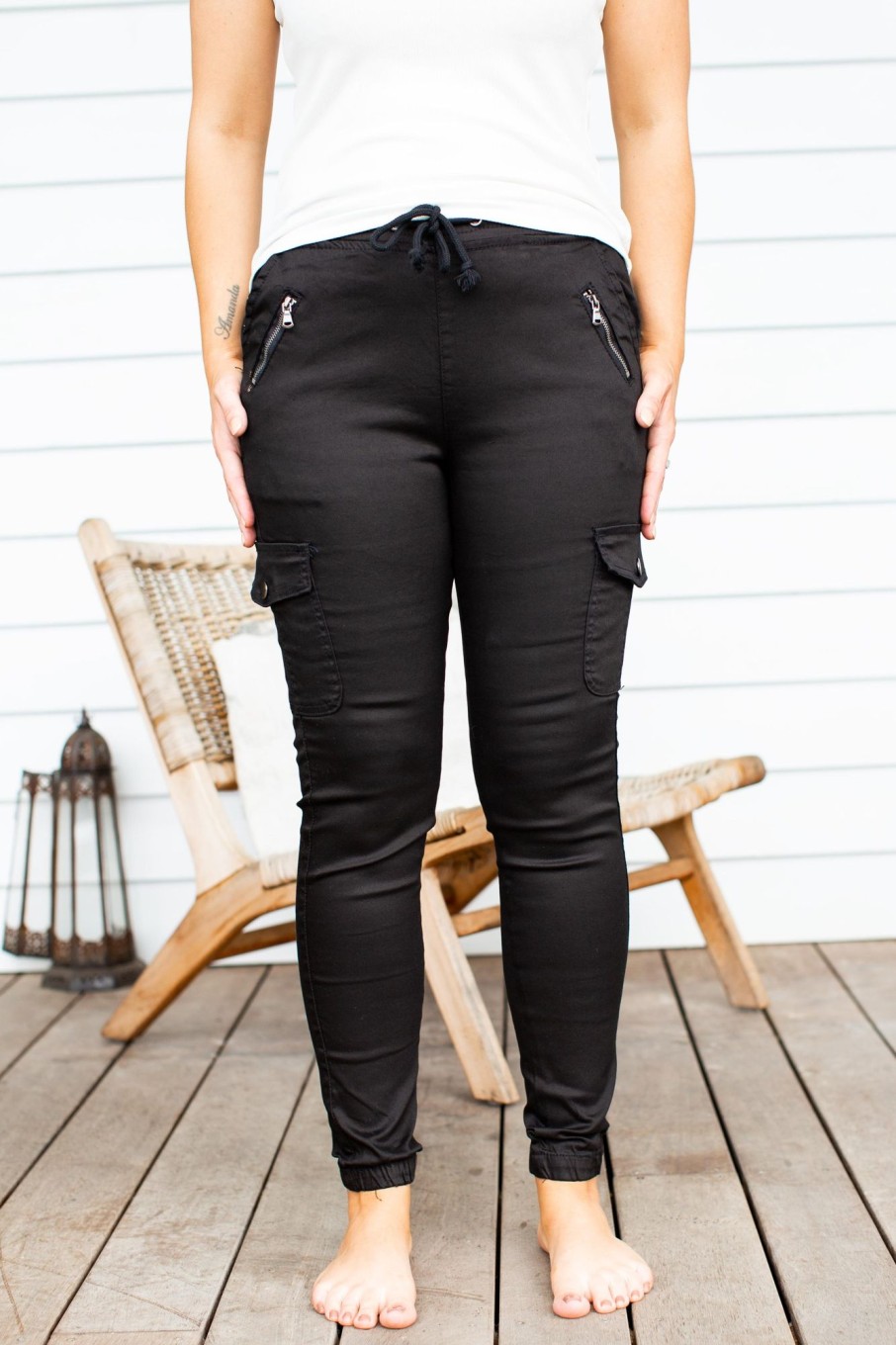 Clothing Proud Poppy Clothing Pants | Florence Denim Joggers In Black