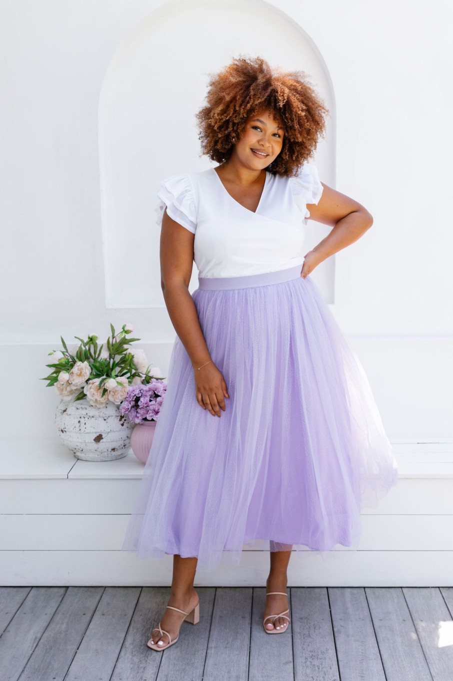 Clothing Proud Poppy Clothing Skirts | Selena Tulle Skirt In Lilac Shimmer