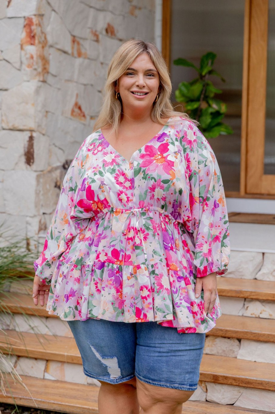 Clothing Proud Poppy Clothing Tops | Brooklyn Top In Botanical