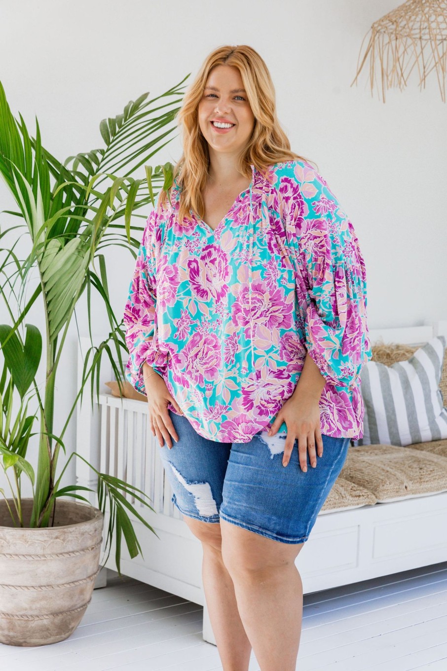 Clothing Proud Poppy Clothing Tops | Amira Blouse In Destiny Print