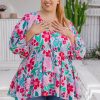 Clothing Proud Poppy Clothing Tops | Brooklyn Top In Festive Floral By Kasey Rainbow