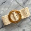 Accessories Proud Poppy Clothing Belts | Extra Length Stretch Belt With Marbled Buckle In Sand