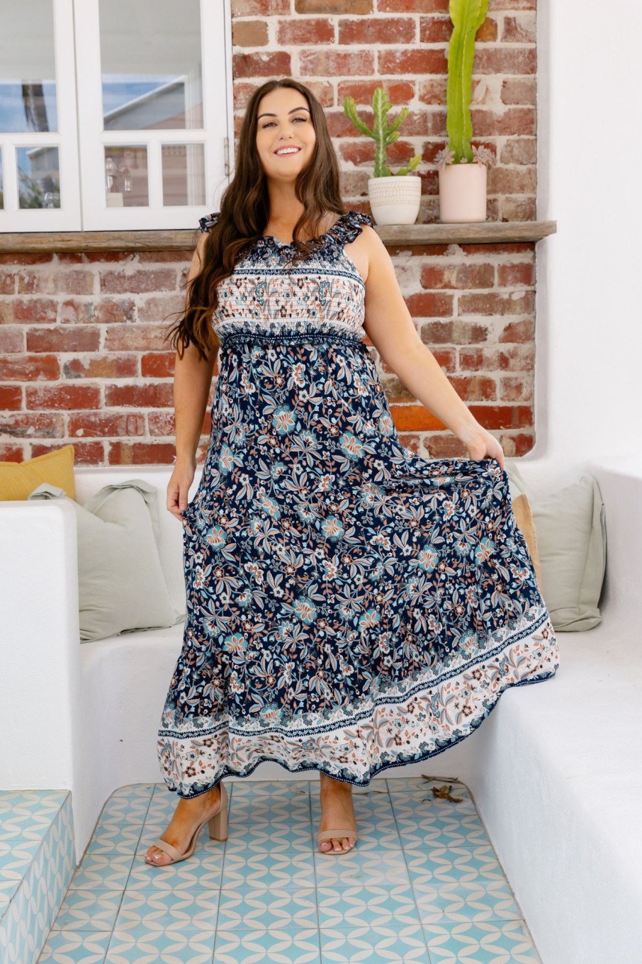 Dresses Proud Poppy Clothing | Lennox Dress In Navy Floral