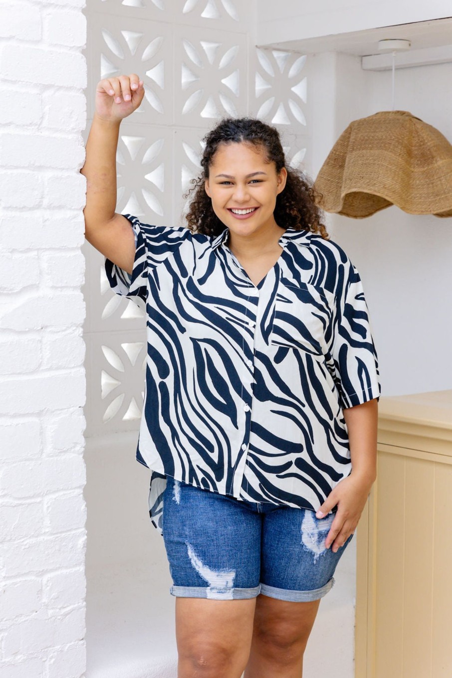 Clothing Proud Poppy Clothing Shirts | Samara Shirt In Zebra Print