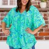 Clothing Proud Poppy Clothing Tops | Tiggy Peak Top In Evergreen Print