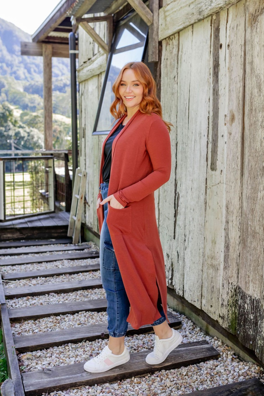 Clothing Proud Poppy Clothing Cardigans & Knits | Jane Cardigan In Rust