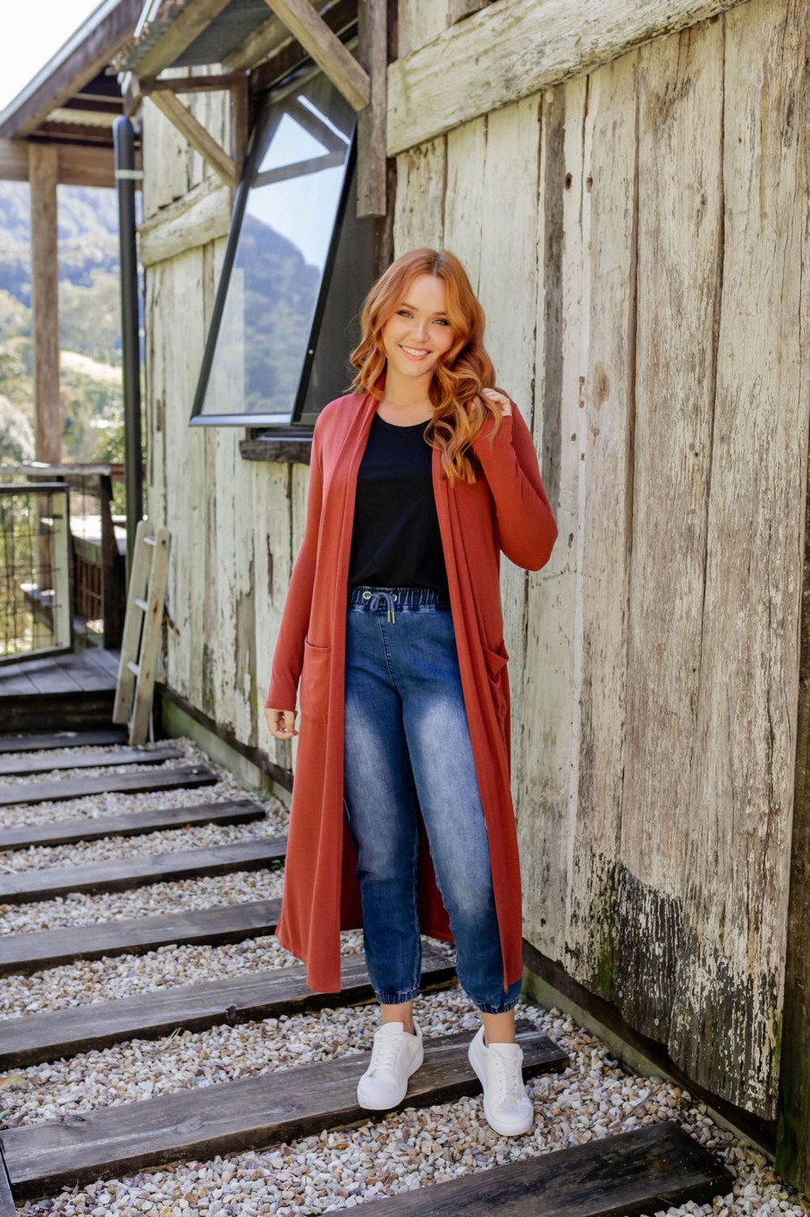 Clothing Proud Poppy Clothing Cardigans & Knits | Jane Cardigan In Rust