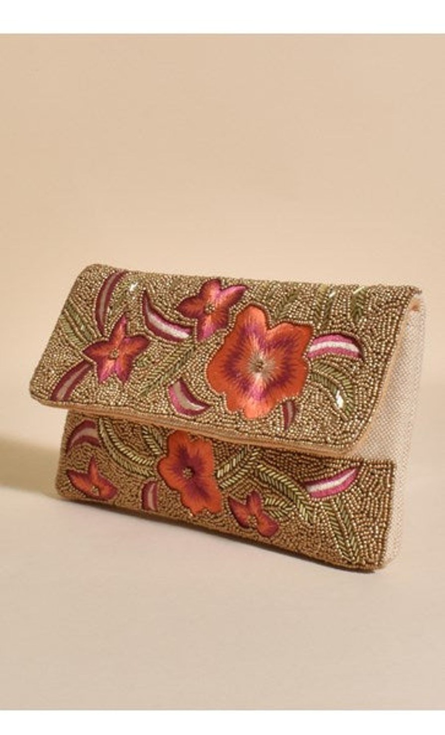 Accessories Proud Poppy Clothing Bags | Hand Beaded Stitch Detail Event Clutch