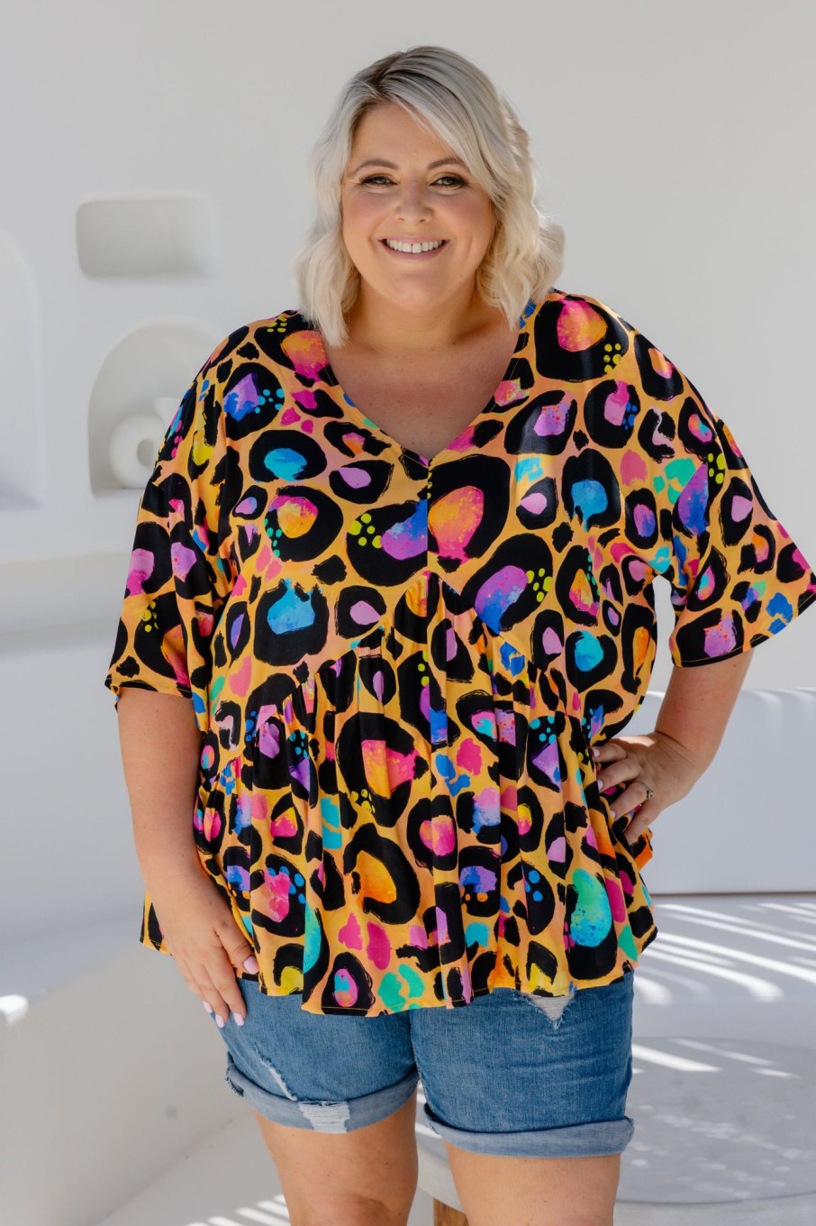 Clothing Proud Poppy Clothing Tops | Peak Top In Passion Leopard By Kasey Rainbow