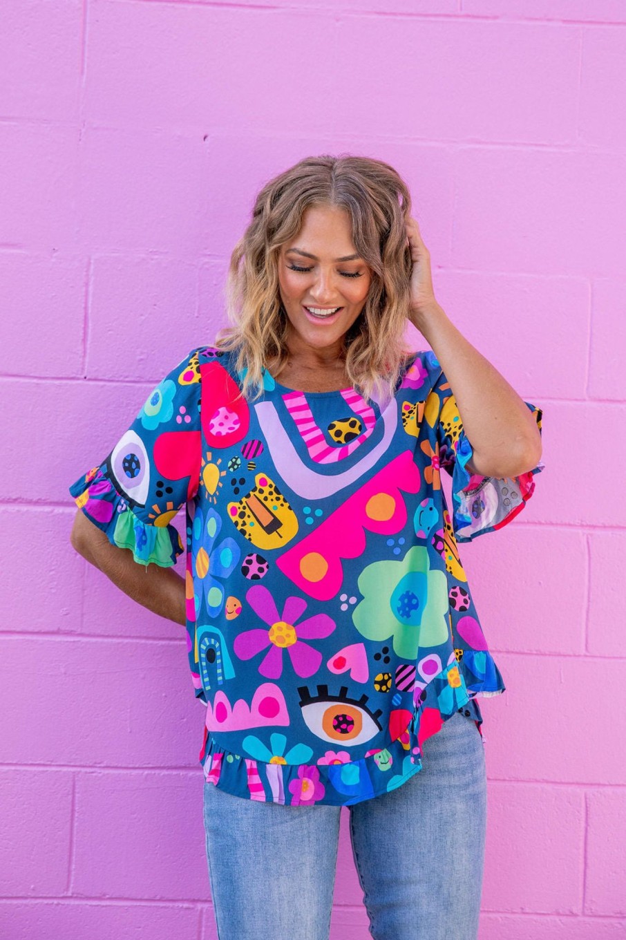 Clothing Proud Poppy Clothing Tops | Tilly Top In Kasey Rainbow My Things