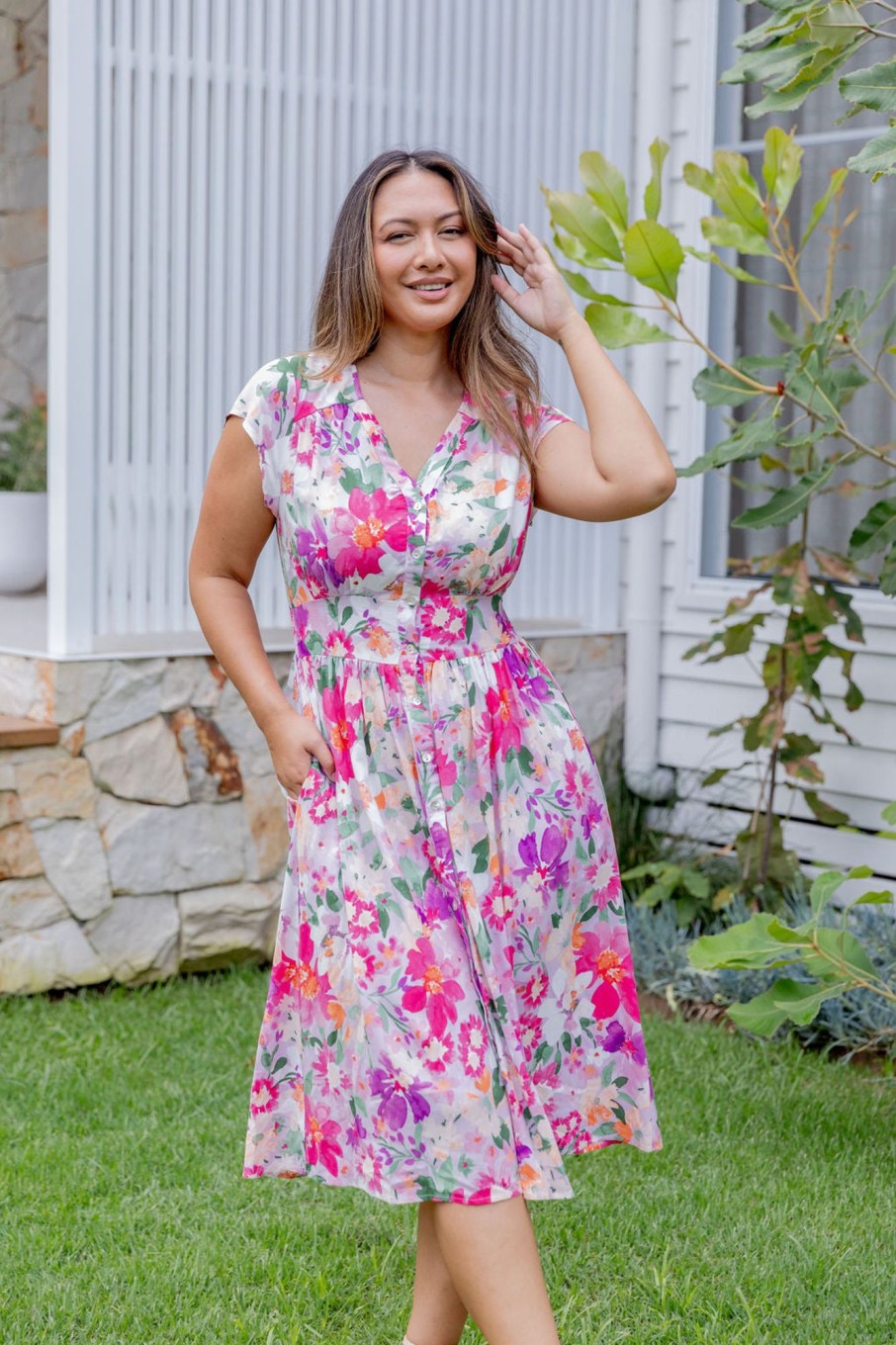 Dresses Proud Poppy Clothing | Aurora Dress In Botanical