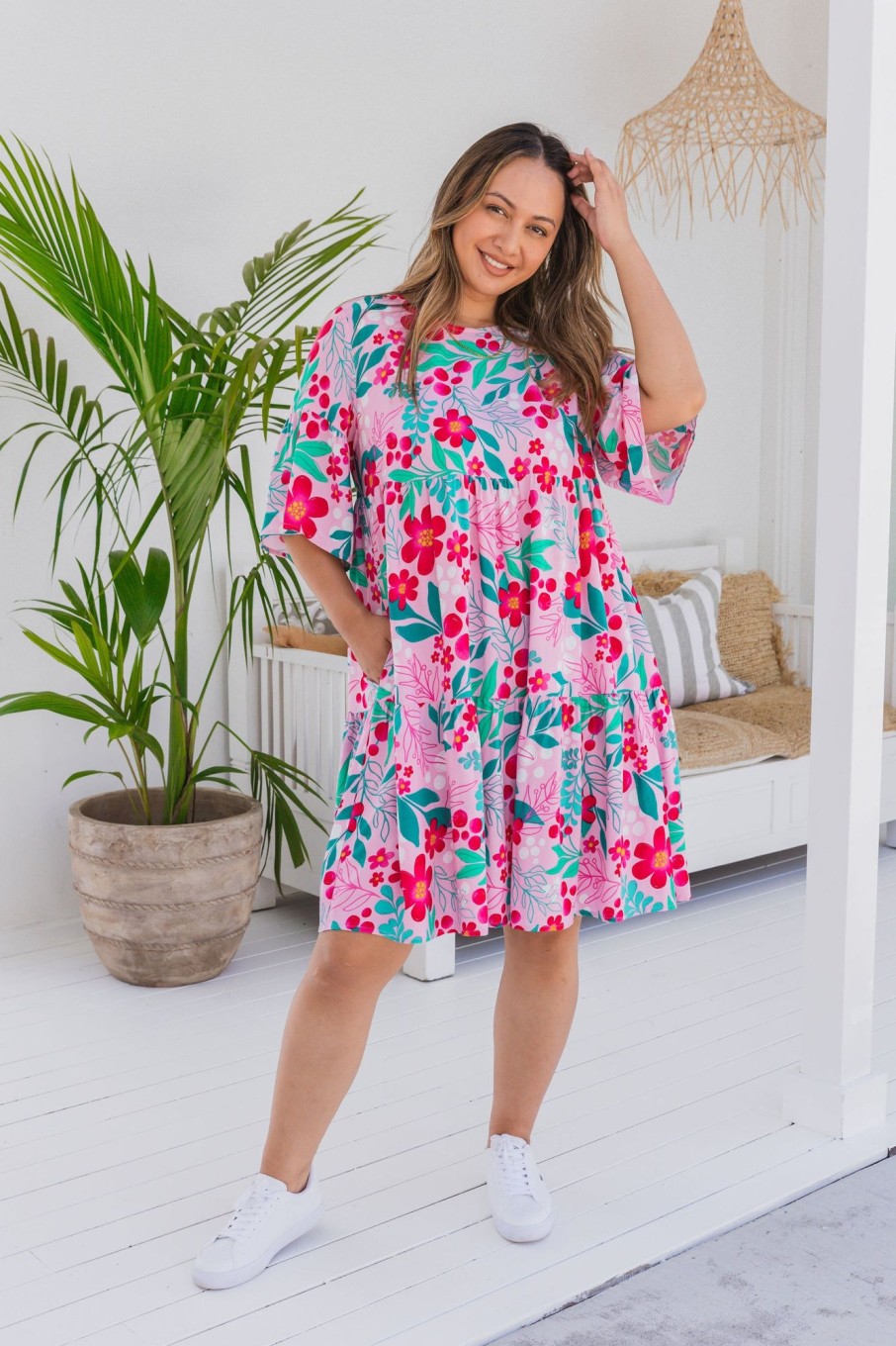 Dresses Proud Poppy Clothing | Sadie Dress In Festive Floral By Kasey Rainbow