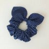 Accessories Proud Poppy Clothing Hair Accessories | Bow Scrunchie - Navy Polka Dot