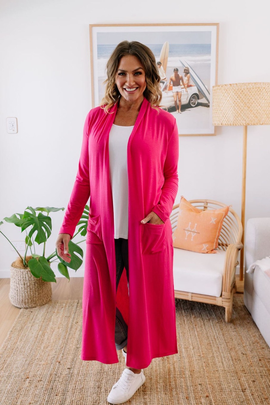 Clothing Proud Poppy Clothing Cardigans & Knits | Jane Cardigan In Hot Pink