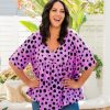 Clothing Proud Poppy Clothing Tops | Peak Top In Purple Cheetah By Kasey Rainbow