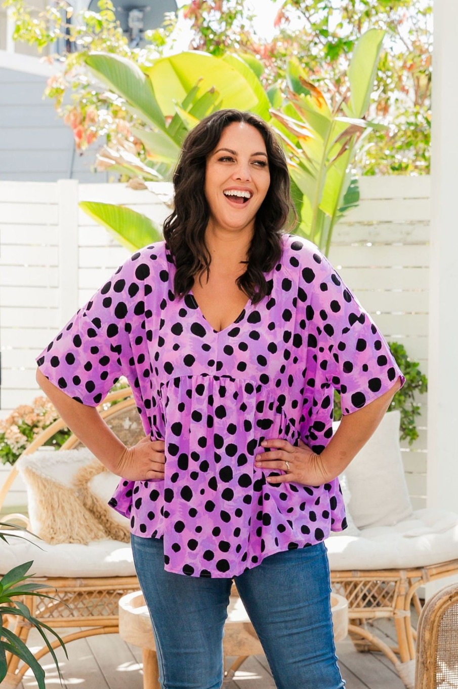 Clothing Proud Poppy Clothing Tops | Peak Top In Purple Cheetah By Kasey Rainbow