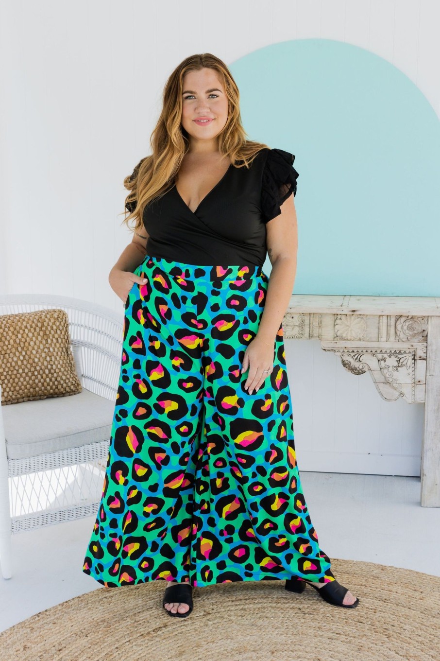 Clothing Proud Poppy Clothing Pants | Larsa Pants In Neon Leopard By Kasey Rainbow