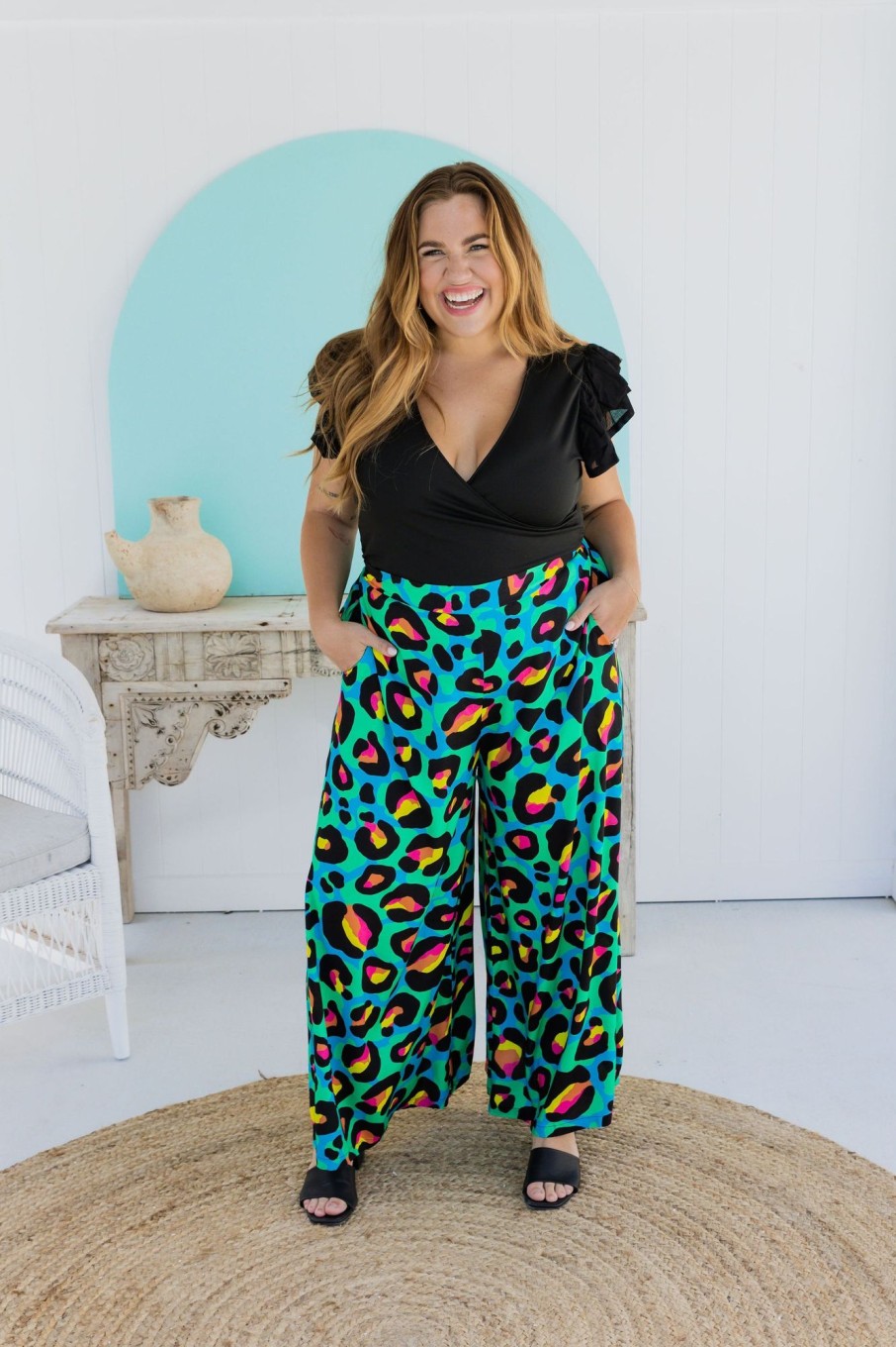 Clothing Proud Poppy Clothing Pants | Larsa Pants In Neon Leopard By Kasey Rainbow