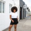 Clothing Proud Poppy Clothing Shorts | Maya Linen Blend Shorts In Black