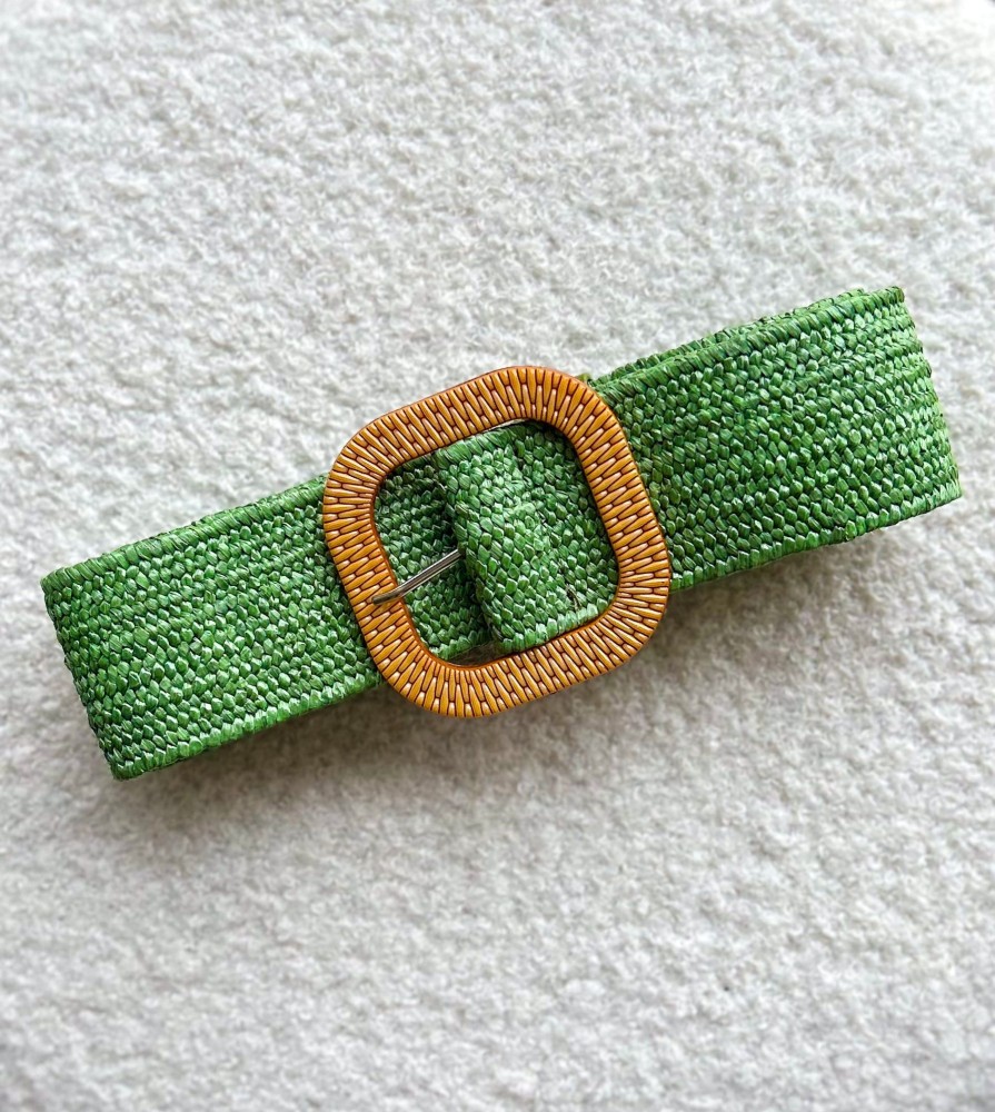 Accessories Proud Poppy Clothing Belts | Extra Length Stretch Belt In Sage