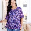 Clothing Proud Poppy Clothing Tops | Magnolia Purple Leopard Print Top