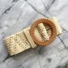 Accessories Proud Poppy Clothing Belts | Extra Length Stretch Belt With Gold Zig Zag In Sand