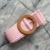 Accessories Proud Poppy Clothing Belts | Extra Length Stretch Belt With Flat Buckle In Light Pink