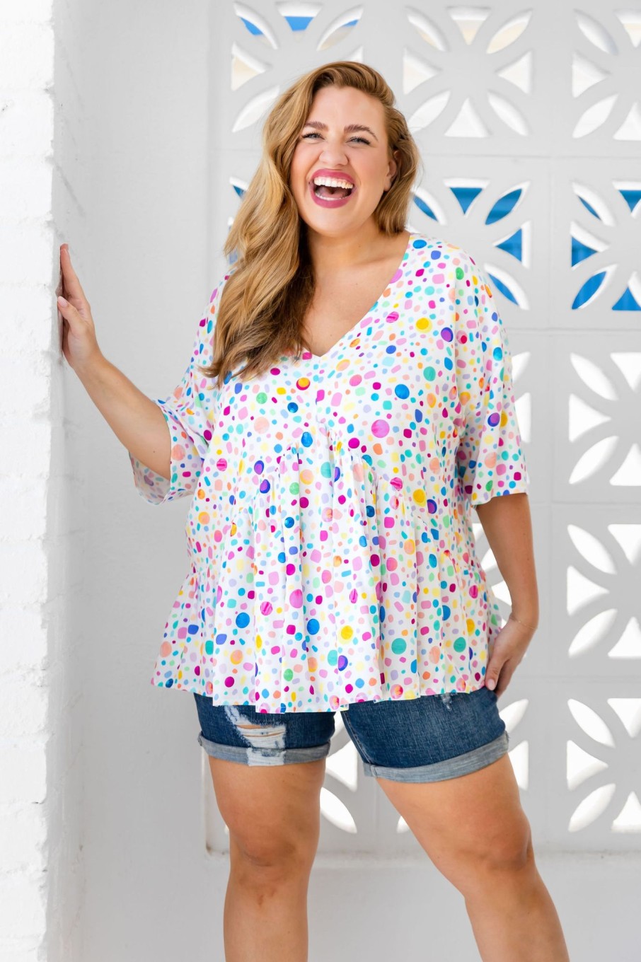 Clothing Proud Poppy Clothing Tops | Peak Top In Easter Pebble By Kasey Rainbow