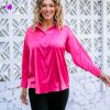 Clothing Proud Poppy Clothing Shirts | Coco Pink Satin Shirt