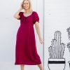 Dresses Proud Poppy Clothing | Colette Midi Dress In Burgundy