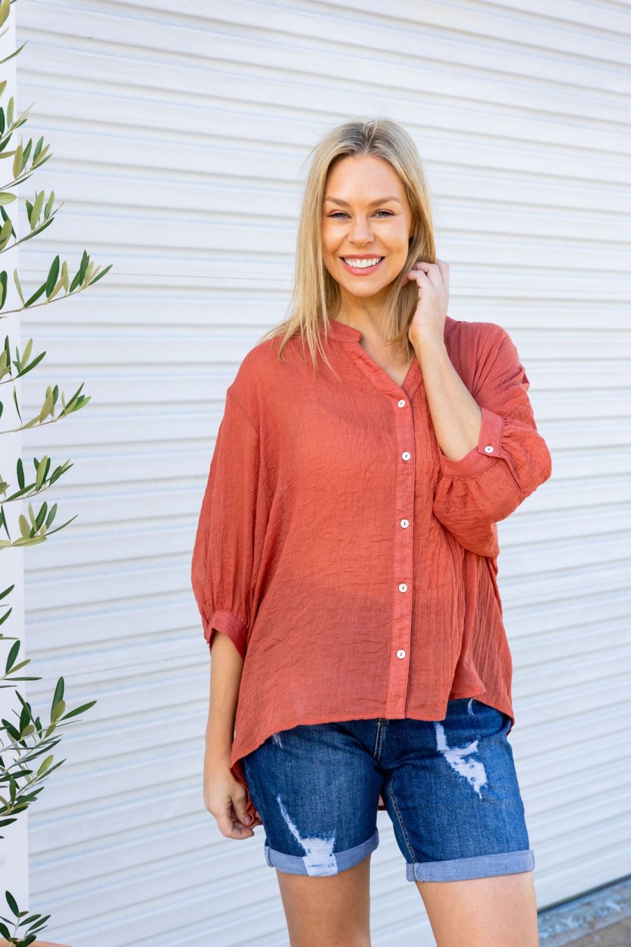 Clothing Proud Poppy Clothing Tops | Nora Top In Rust