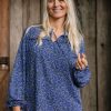 Clothing Proud Poppy Clothing Tops | Samantha Floral Blouse In Blue