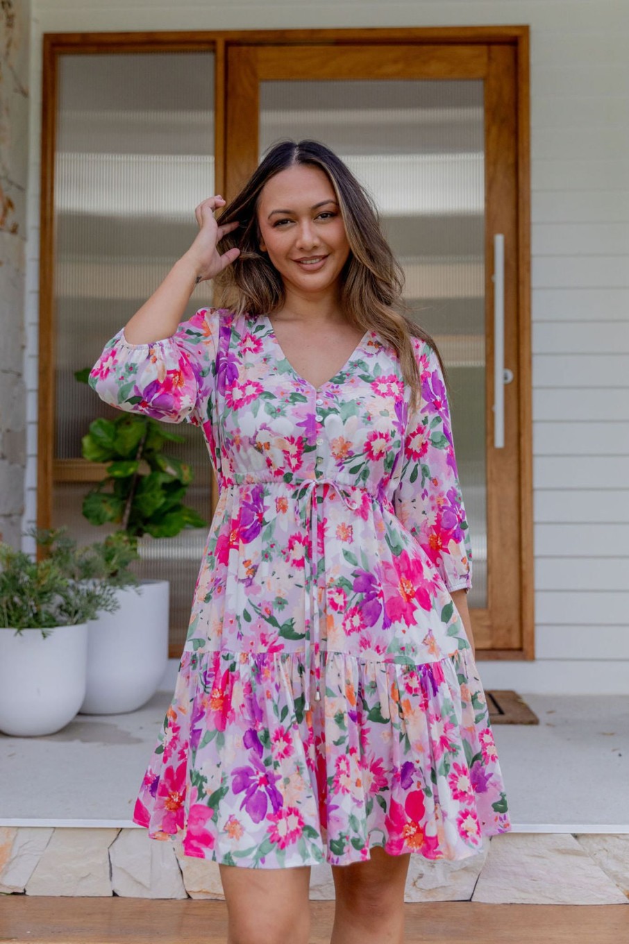 Dresses Proud Poppy Clothing | Ziggy Dress In Botanical