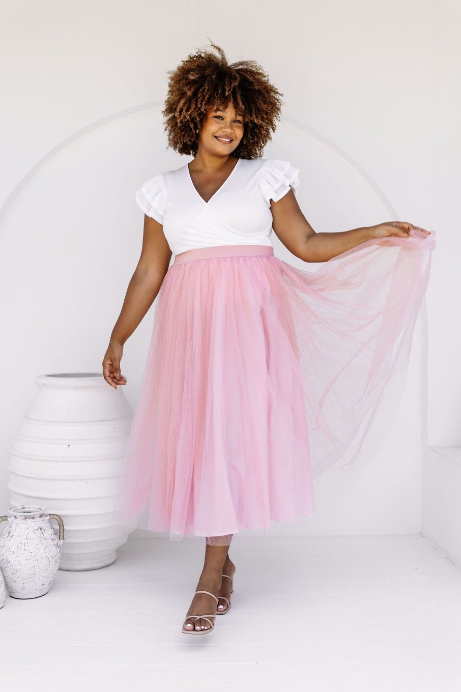 Clothing Proud Poppy Clothing Skirts | Selena Tulle Skirt In Pink Shimmer