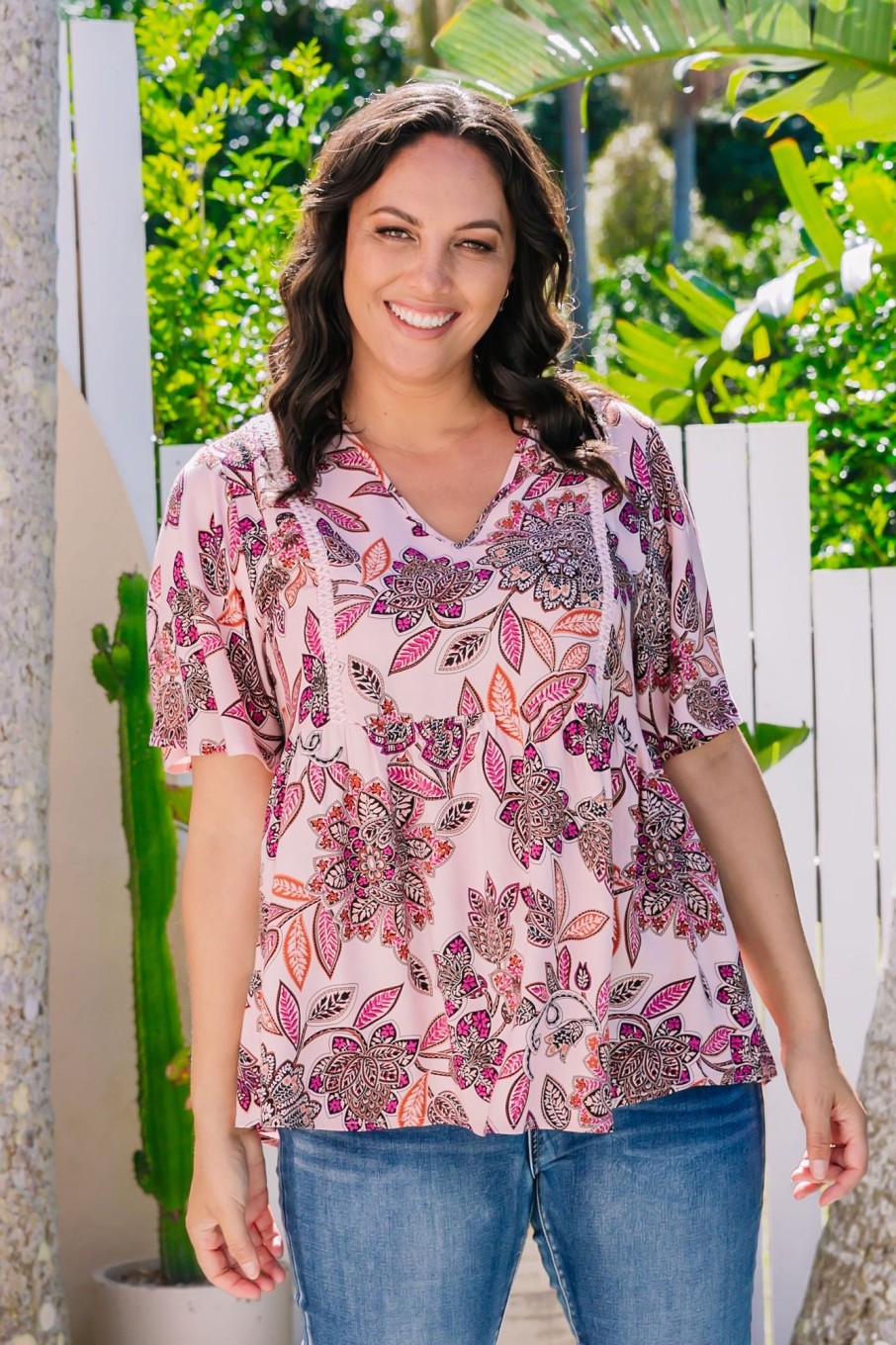 Clothing Proud Poppy Clothing Tops | Logan Top In Blushing Blossoms