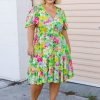 Dresses Proud Poppy Clothing | Charlie Dress In Green Botanical