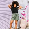 Clothing Proud Poppy Clothing Shorts | Maya Linen Blend Shorts In Khaki