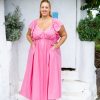 Dresses Proud Poppy Clothing | Tanya Linen Blend Dress In Pink