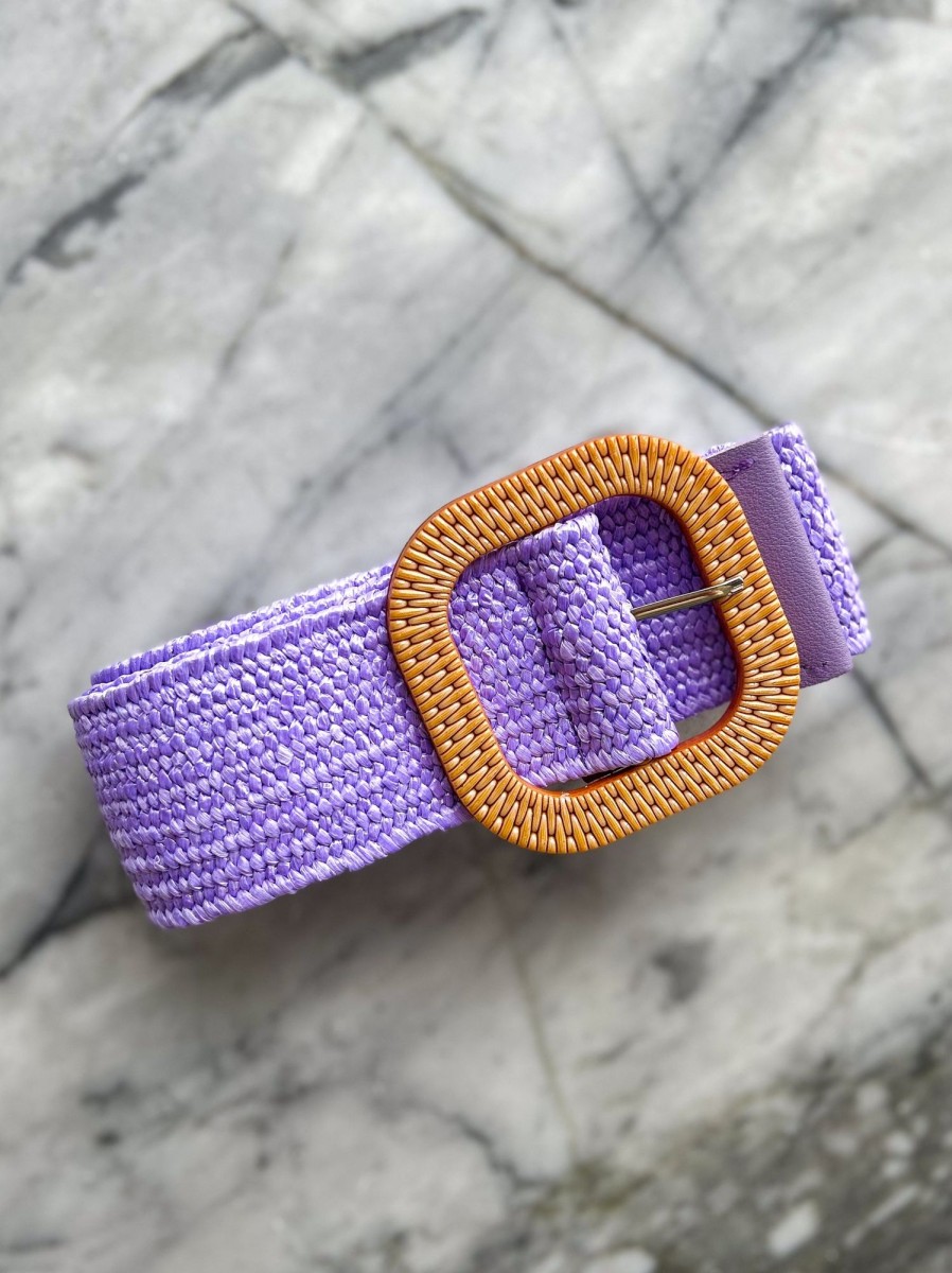 Accessories Proud Poppy Clothing Belts | Extra Length Stretch Belt In Purple