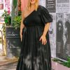 Dresses Proud Poppy Clothing | Juniper One Shoulder Linen Blend Dress In Black