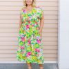 Dresses Proud Poppy Clothing | Millie Dress In Green Botanical