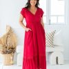 Dresses Proud Poppy Clothing | Louisa Red Maxi Dress