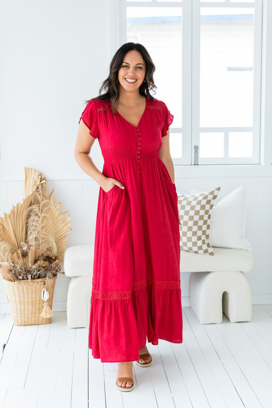 Dresses Proud Poppy Clothing | Louisa Red Maxi Dress