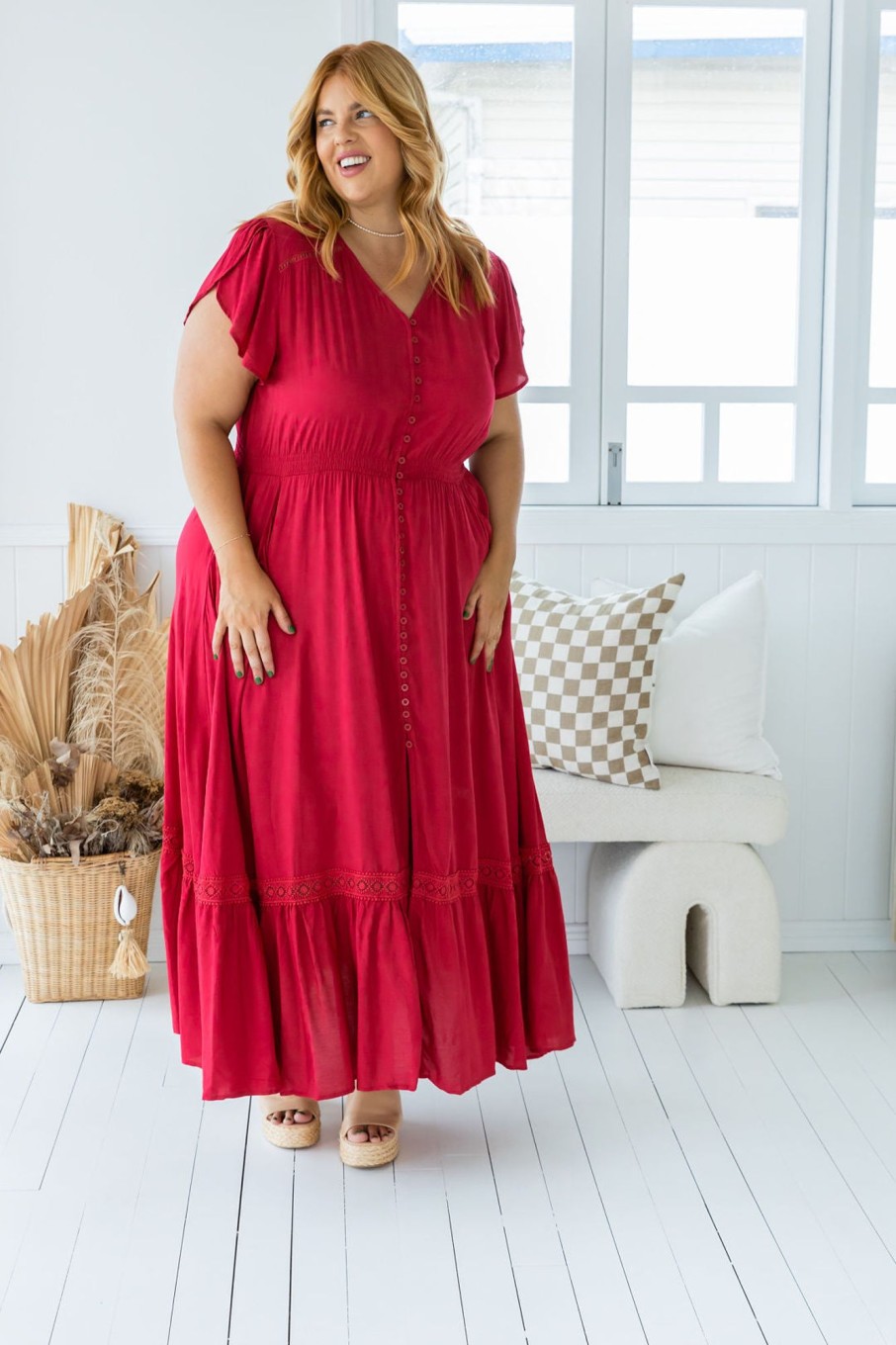 Dresses Proud Poppy Clothing | Louisa Red Maxi Dress