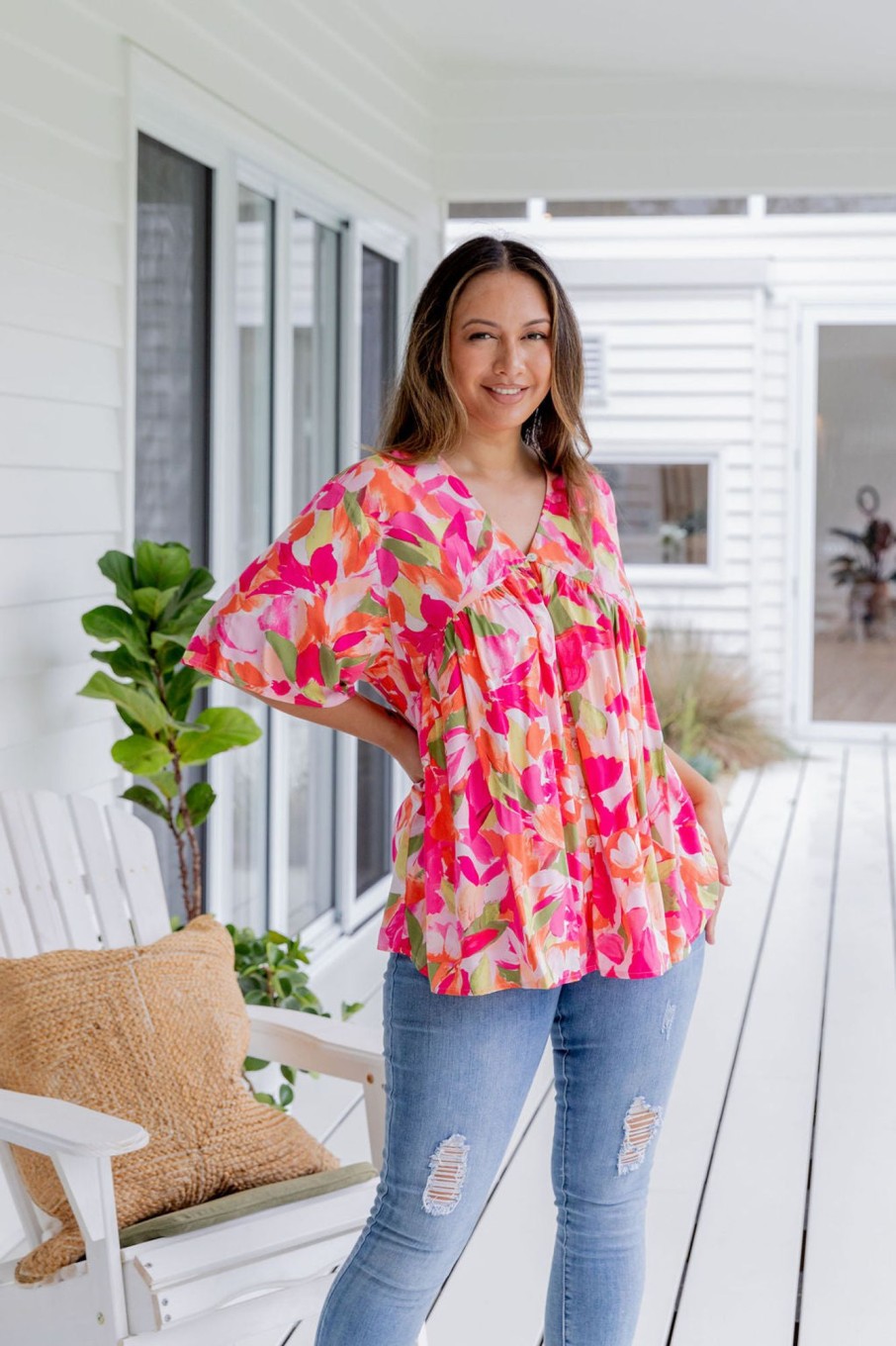 Clothing Proud Poppy Clothing Tops | Tiggy Peak Top In Spring Bloom