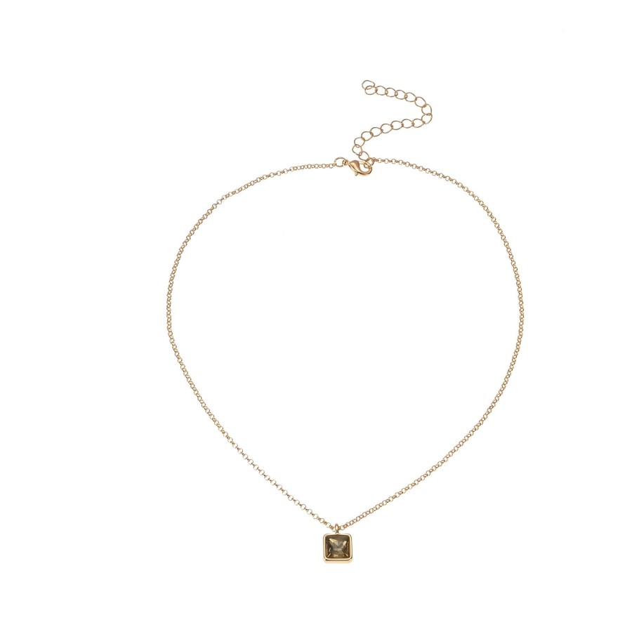 Accessories Proud Poppy Clothing Necklaces | Amor Necklace In Gold Square